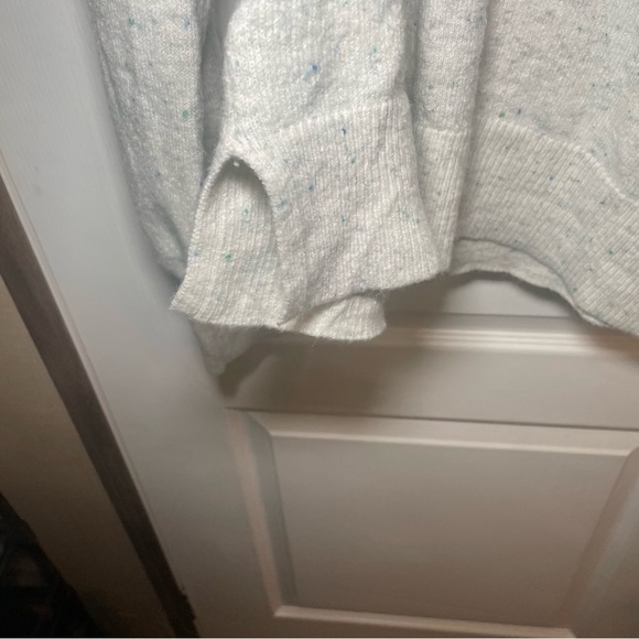 LOFT  Cream V-neck Sweater Women's Size XL Natural Flecked Lightweight - Picture 6 of 8